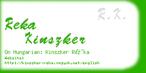 reka kinszker business card